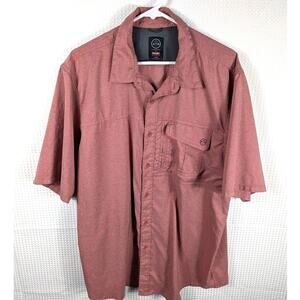 Wrangler ATG XL Shirt Mens Red Short Sleeve Fishing Outdoor Performance Stretch